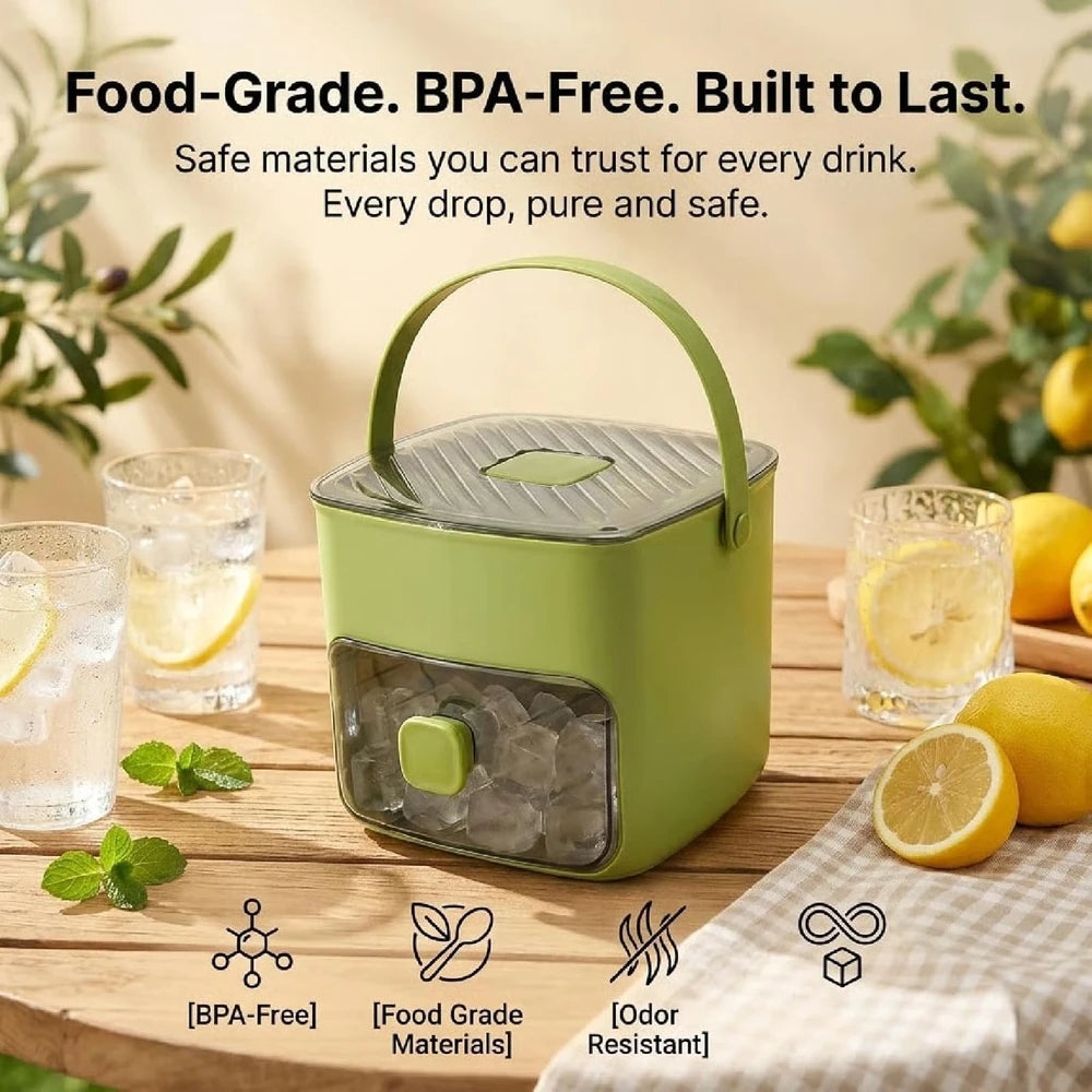 Compact Ice Maker and Storage Bin