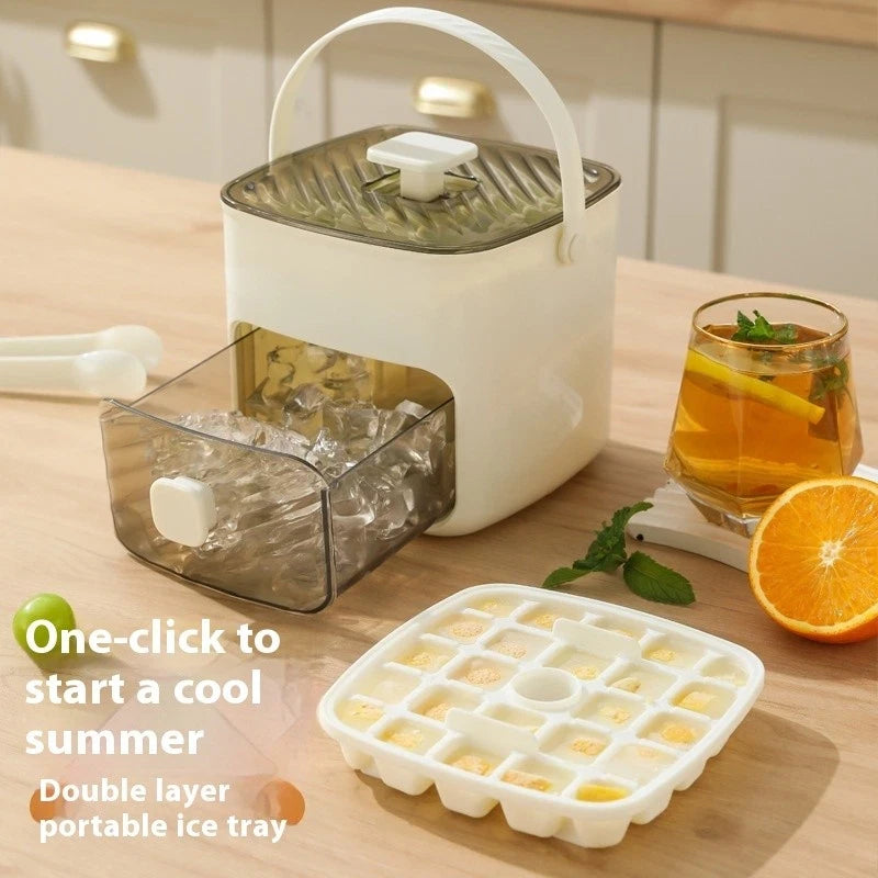 Compact Ice Maker and Storage Bin