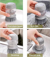 Dish Brush with Built-in soap dispenser and convenient stand