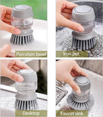 Dish Brush with Built-in soap dispenser and convenient stand