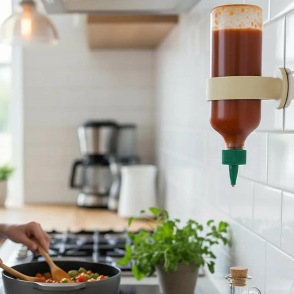 Wall-Mounted Sauce Bottle Holder