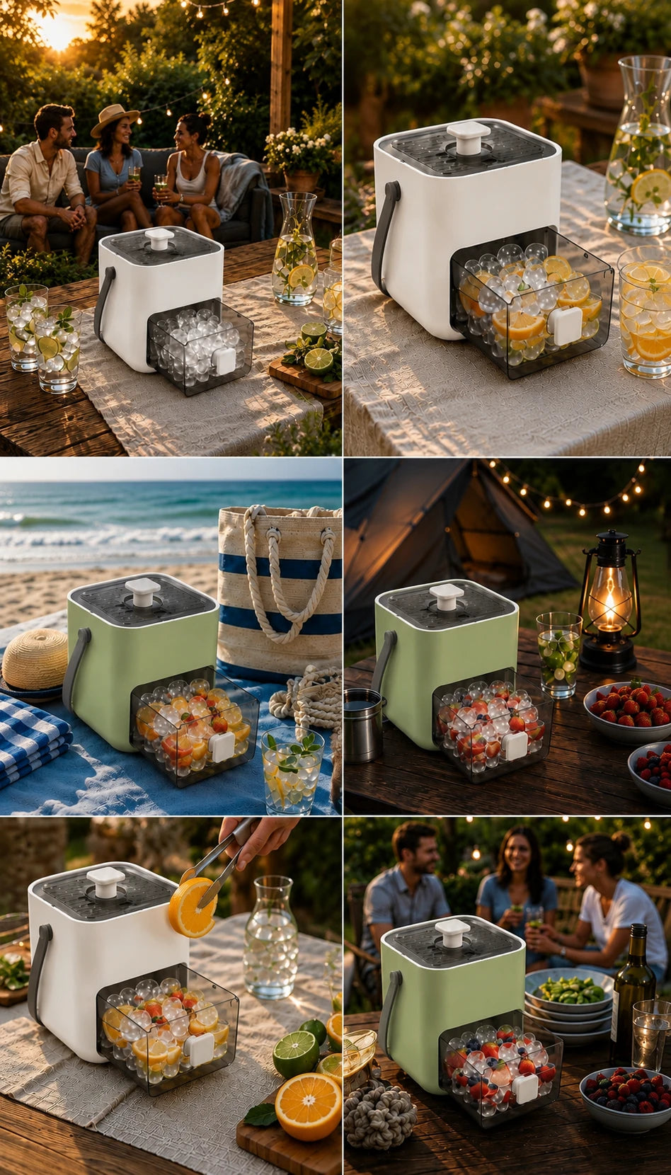 Compact Ice Maker and Storage Bin
