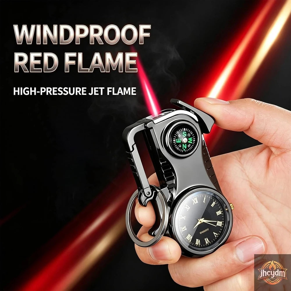 Windproof Torch Lighter, Compass and Watch