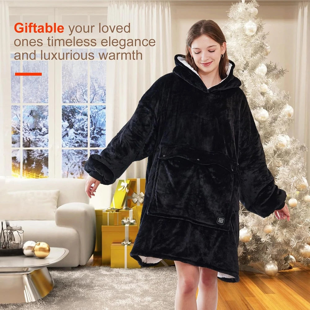 USB Heated Oversized Hoodie Blanket