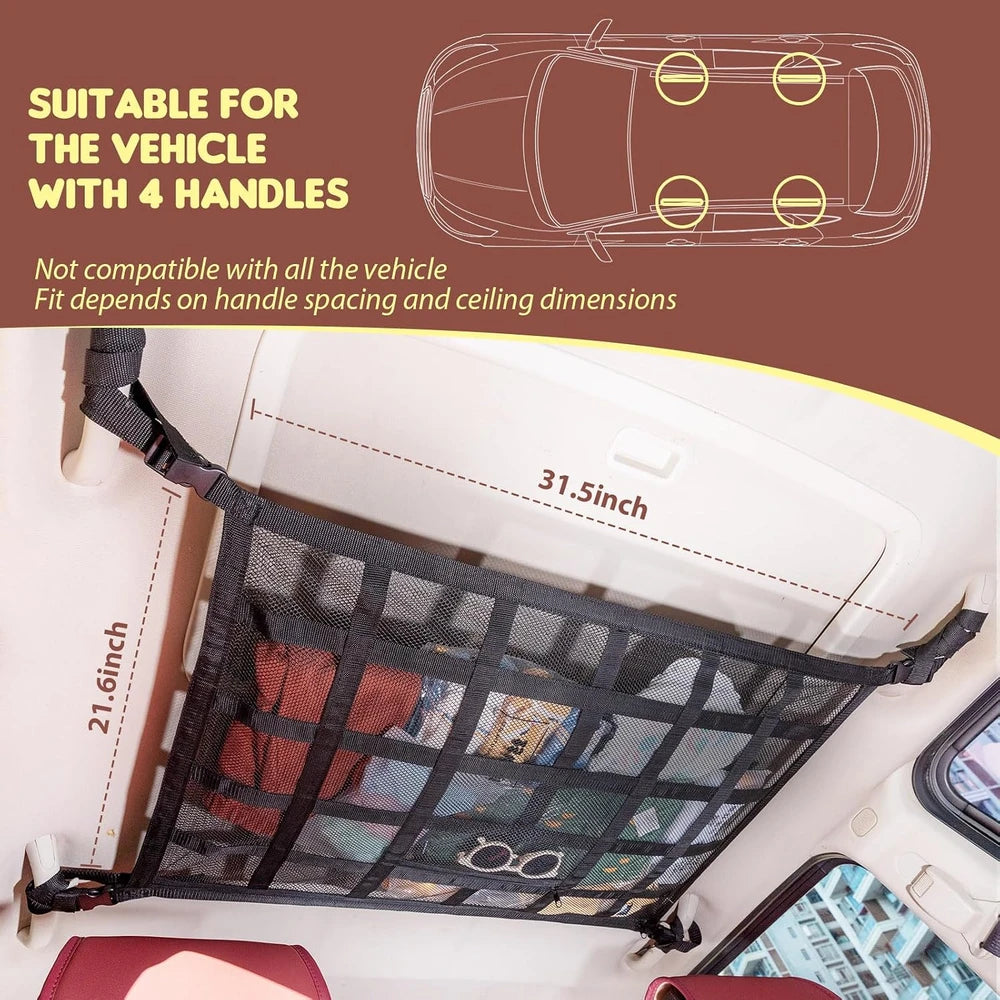 Double-Layer Car Ceiling Cargo Net