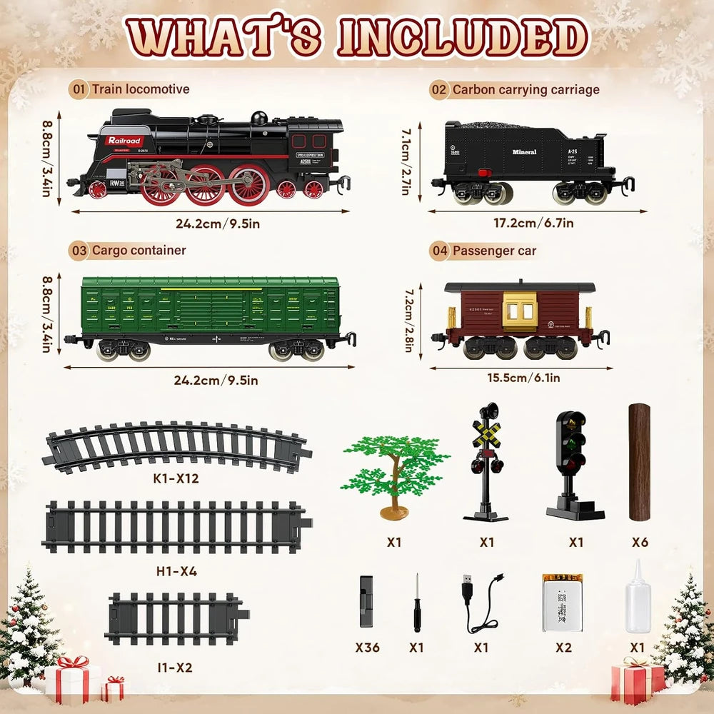 Electric Train Set with Smokes and Lights