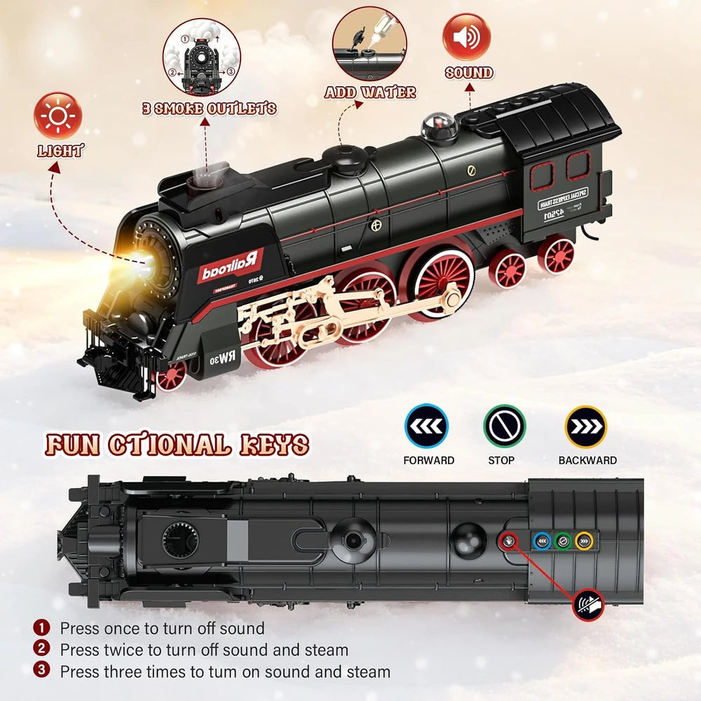 Electric Train Set with Smokes and Lights