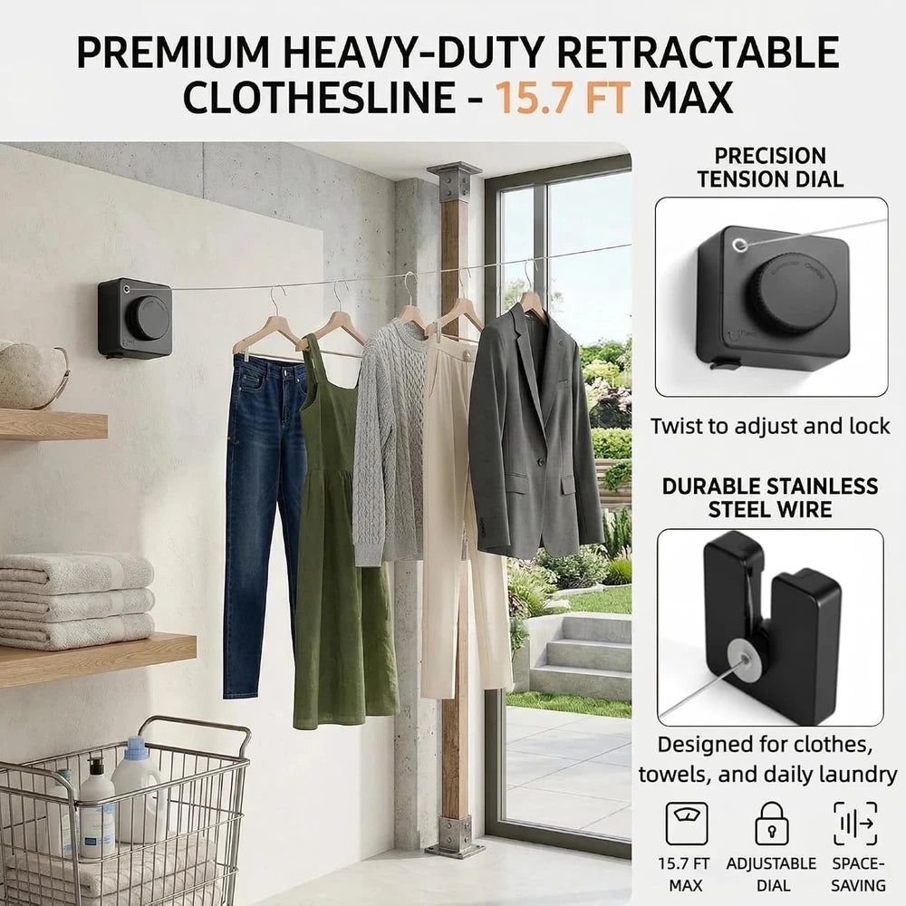 Retractable Wall Mounted Clothesline