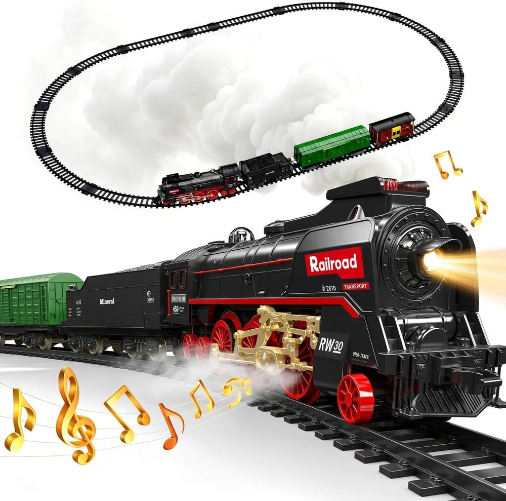 Electric Train Set with Smokes and Lights